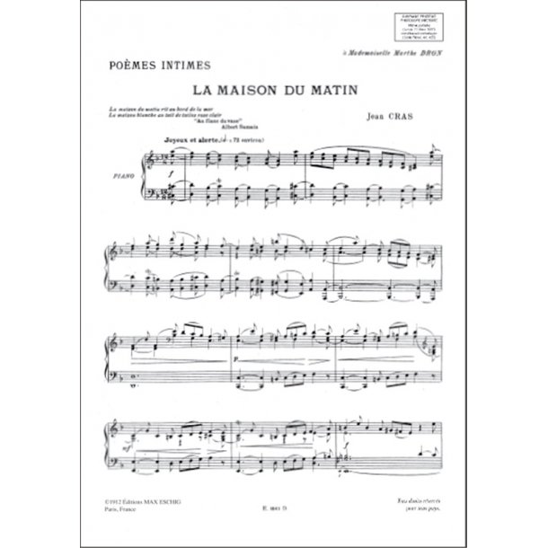 Poemes Intimes N 5 La Maison Du Matin Piano